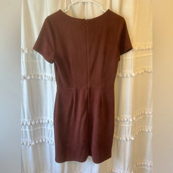 41 Hawthorn Bowie Faux Suede Dress brown size M - Picture 6 of 11